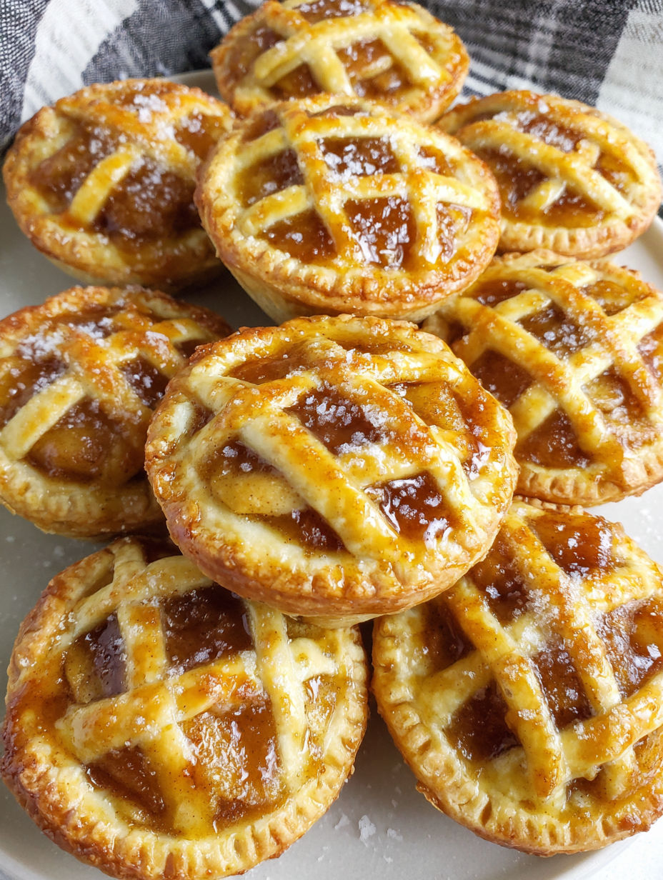 A plate of mini apple pies.