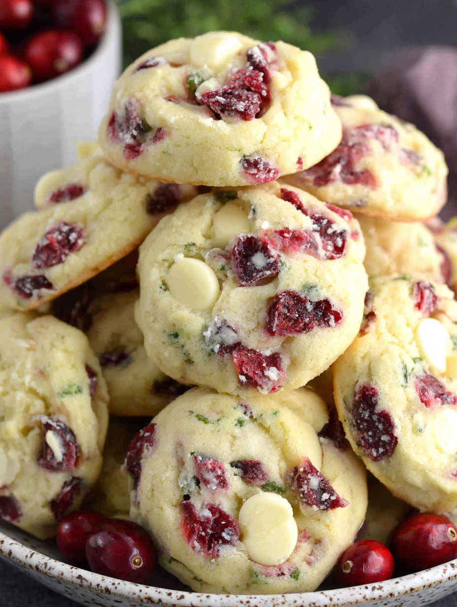 A stack of red and green cookies.