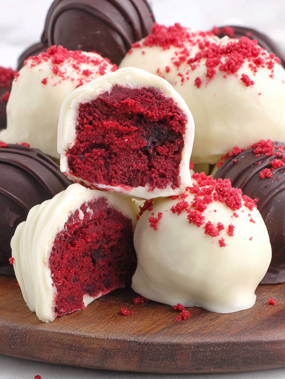A close up of a red velvet cake.