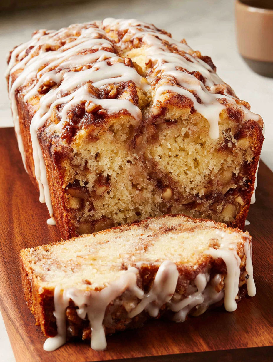 A slice of apple fritter bread.
