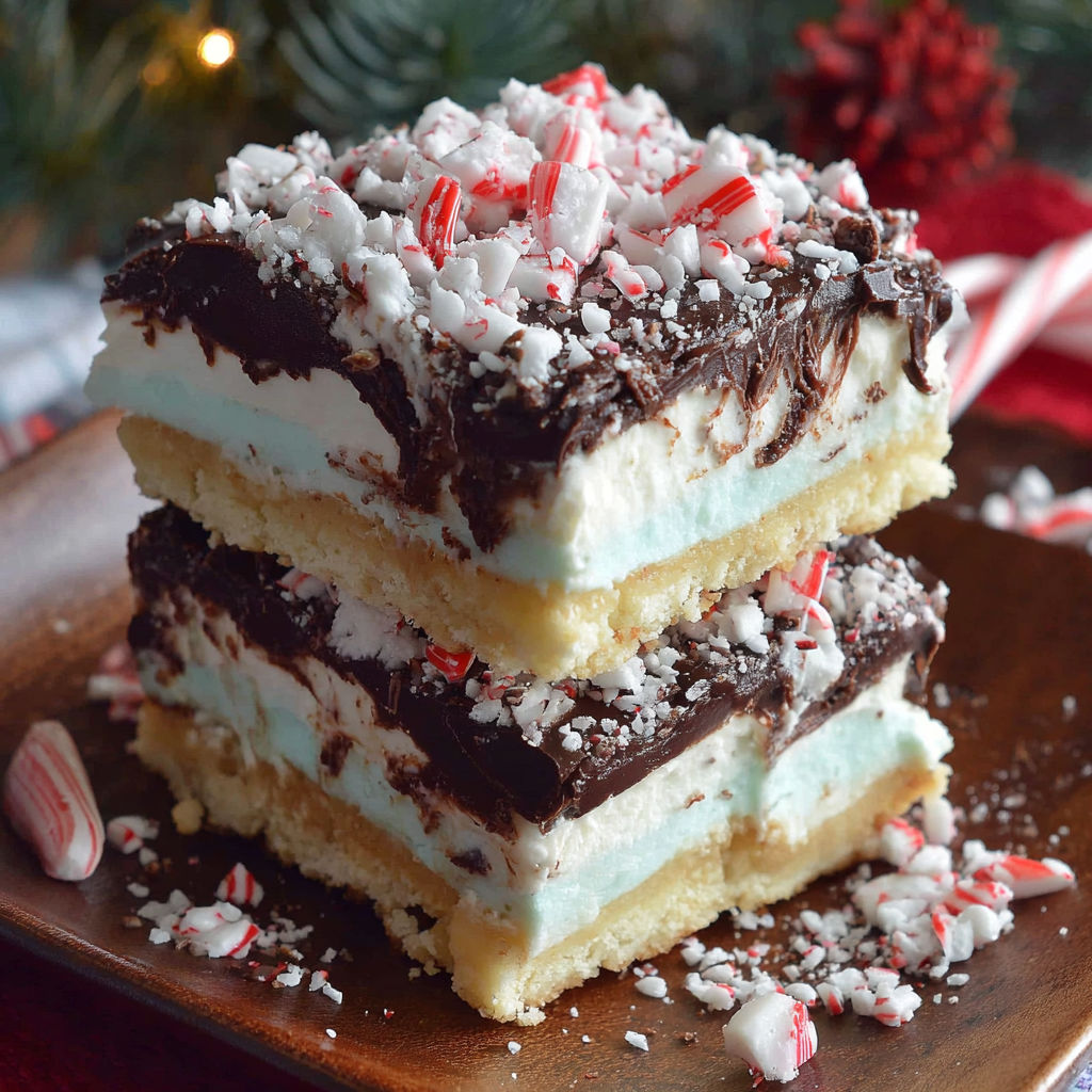 A chocolate peppermint 4 layer dessert.