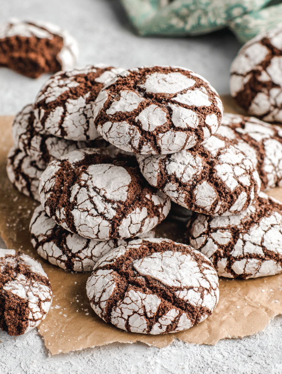 A stack of crinkle cookies.