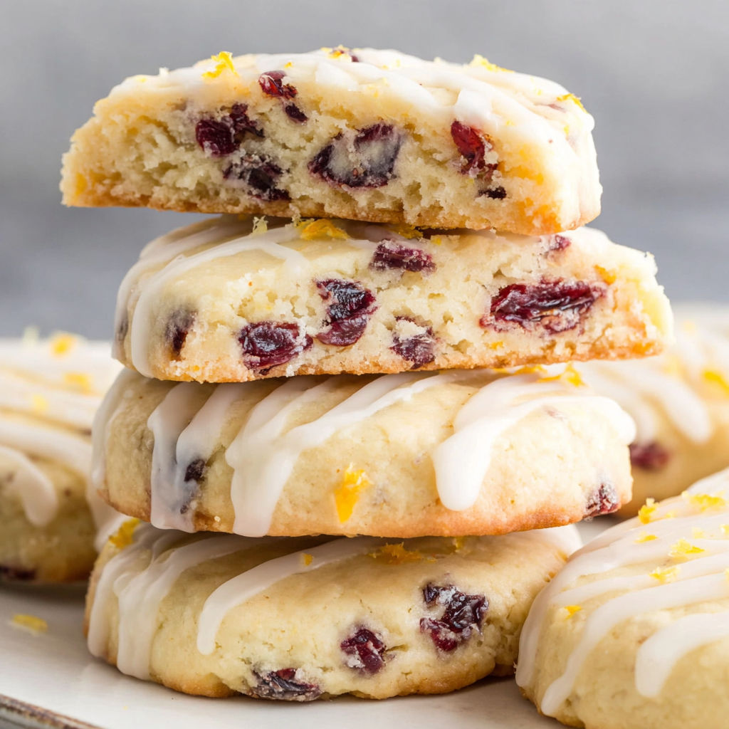 A stack of cranberry orange cookies.