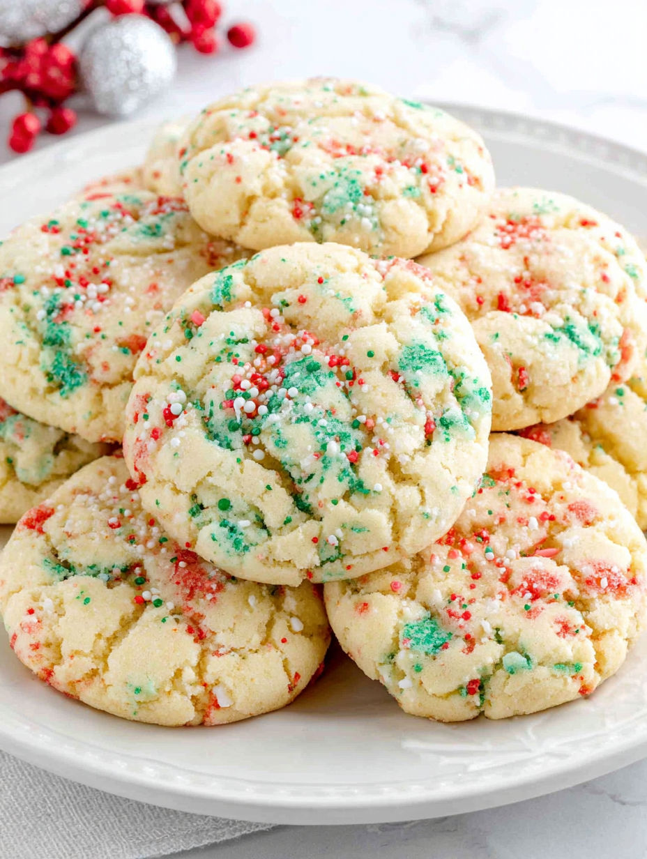 A plate of Christmas cookies.
