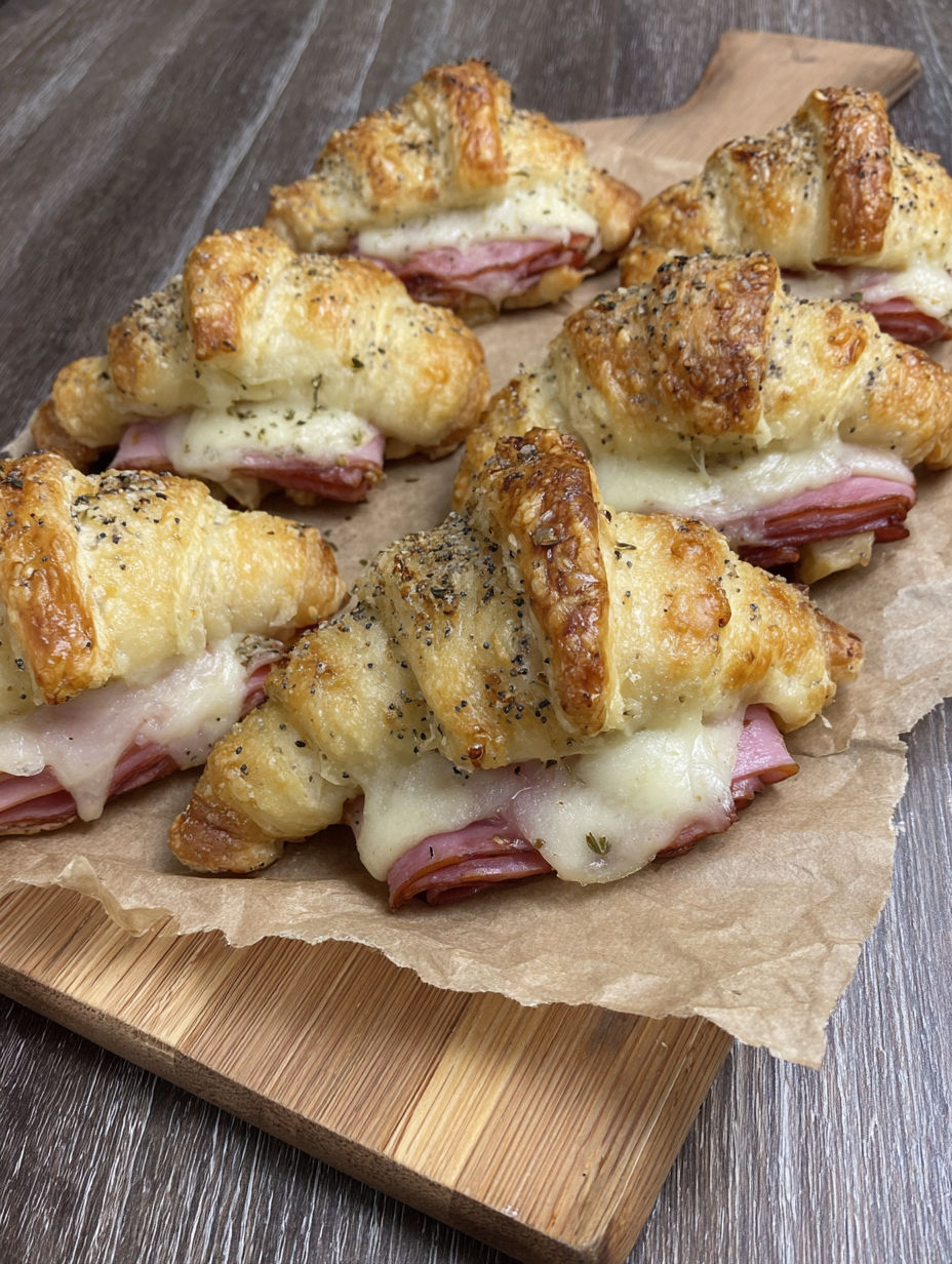 A plate of sandwiches with meat and cheese.