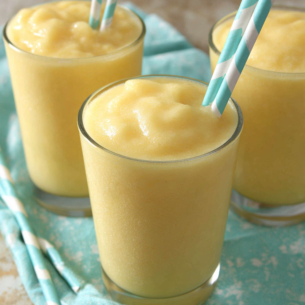 Two glasses of creamsicle slushy.
