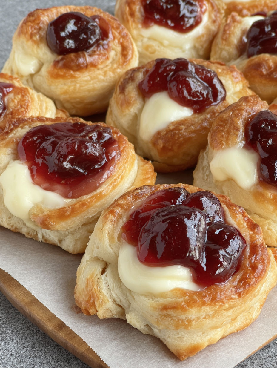 A plate of 4 ingredient cherry danish.