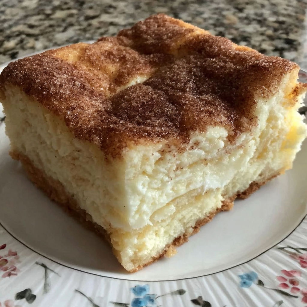 A slice of Mexican cheesecake on a plate.