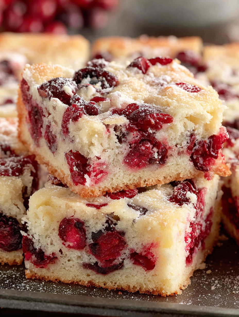 A slice of cranberry cake.
