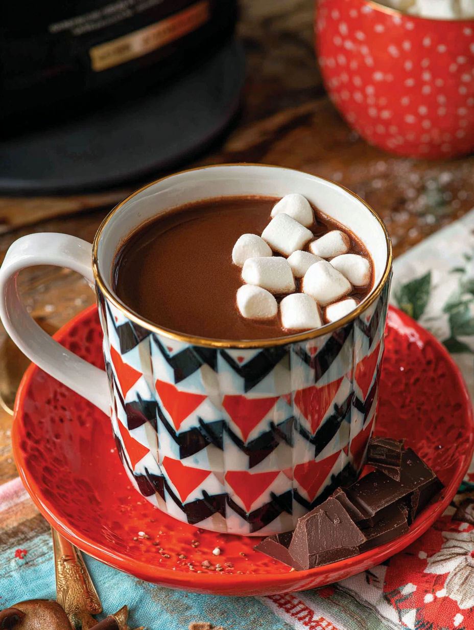 A cup of hot chocolate with marshmallows on top.