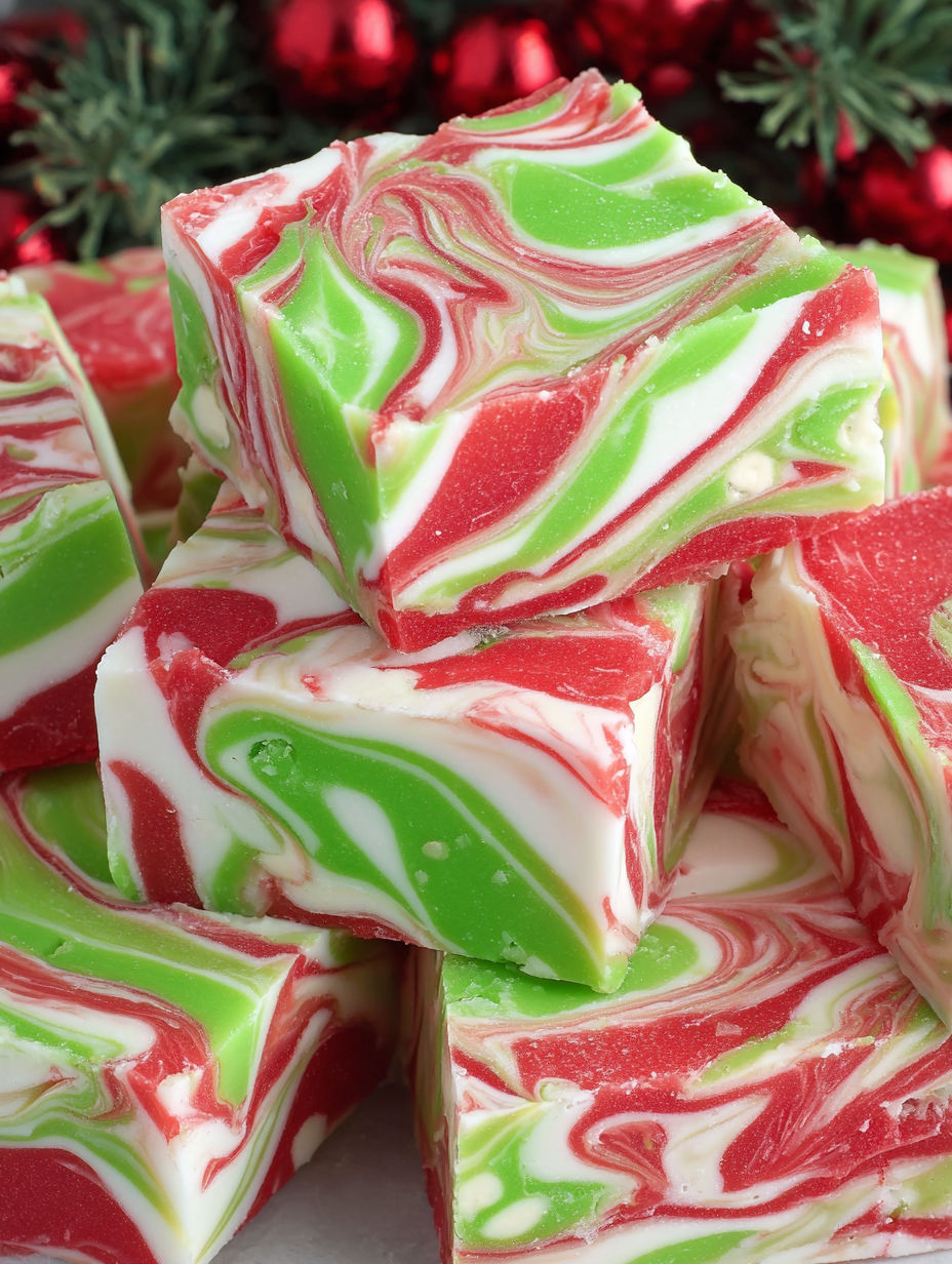 A stack of Christmas fudge.