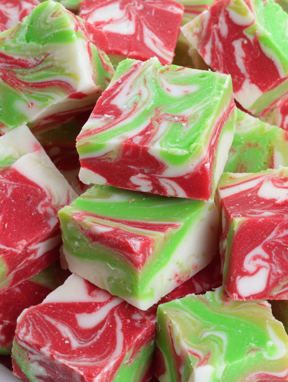 A close up of a piece of Christmas fudge.