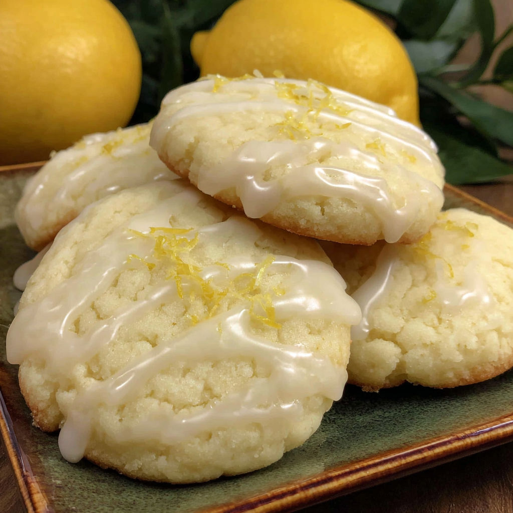 A plate of cookies with lemon and ricotta.