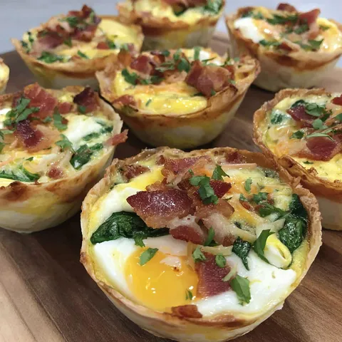 A plate of easy egg bite cups.