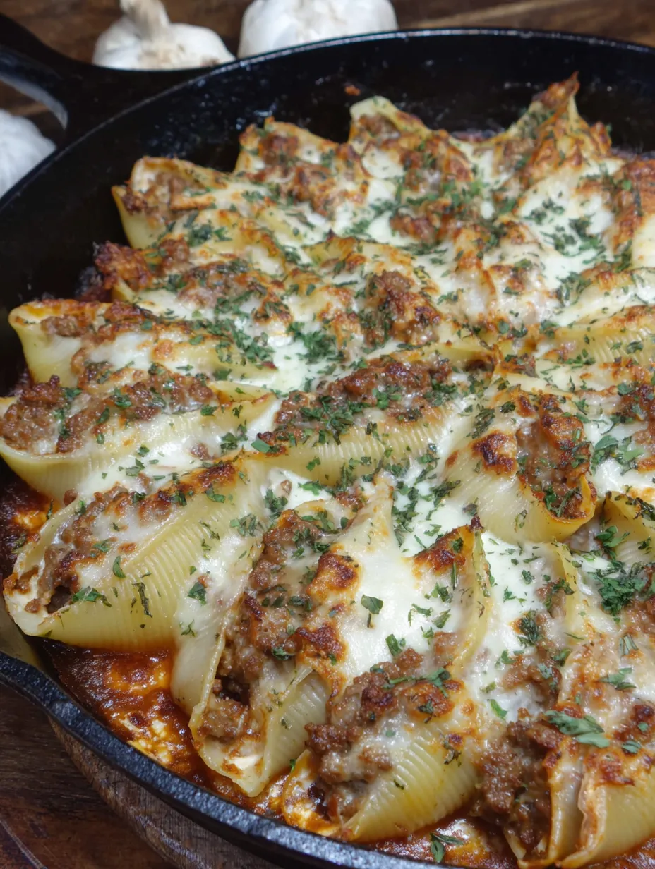 Käsige Gefüllte Muschelnudeln