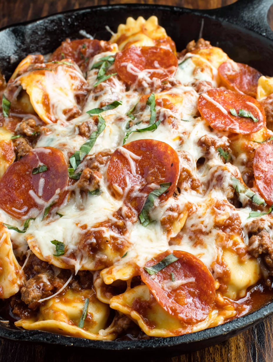 Meat Lover's Pizza Skillet Ravioli.