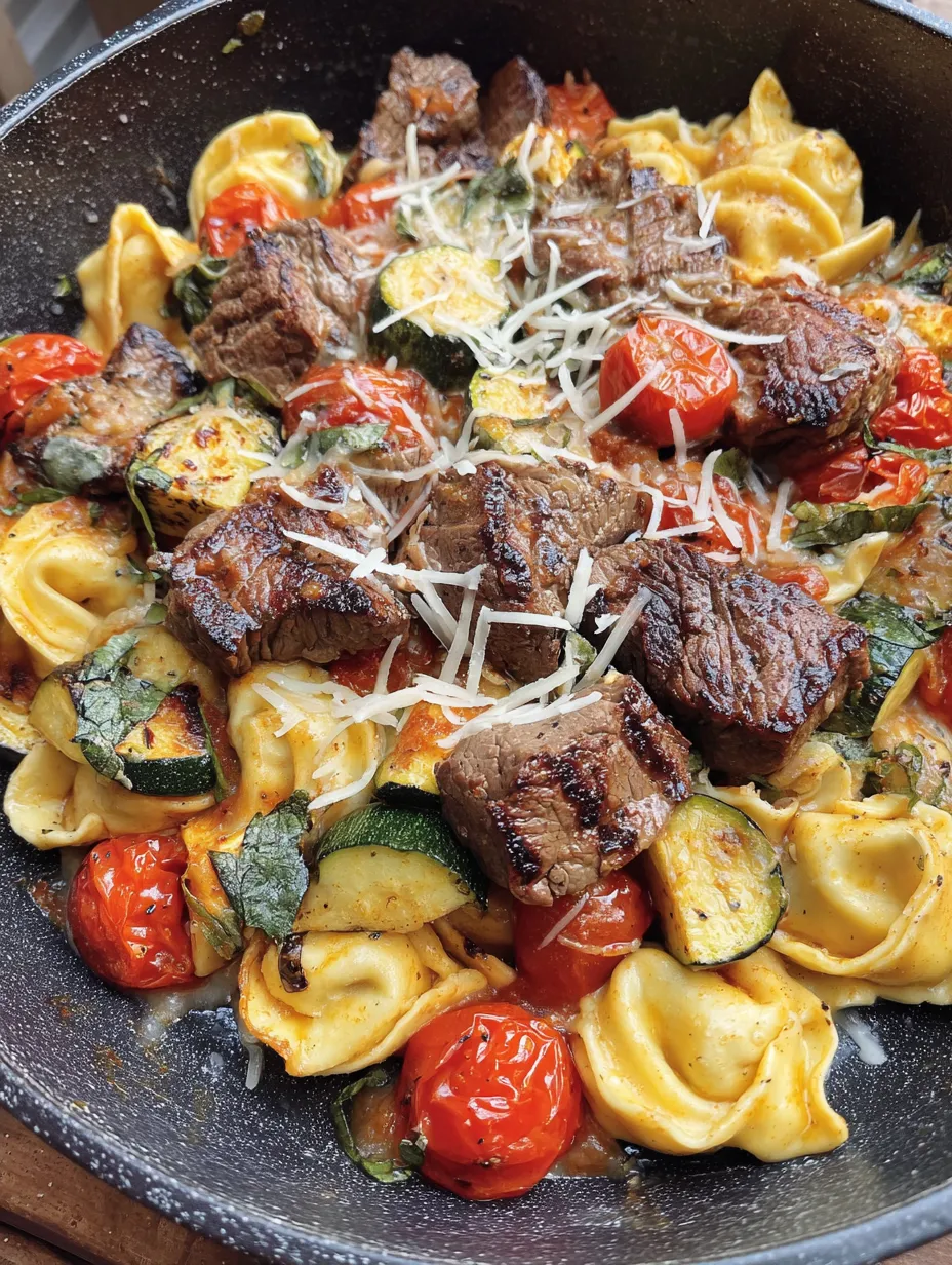 Knoblauch-Parmesan-Steak-Tortellini