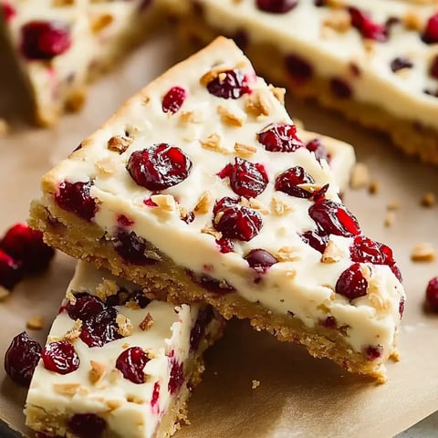 Nahaufnahme köstlicher Cranberry Blondies mit Nüssen, cremigem Topping und goldbrauner Basis.