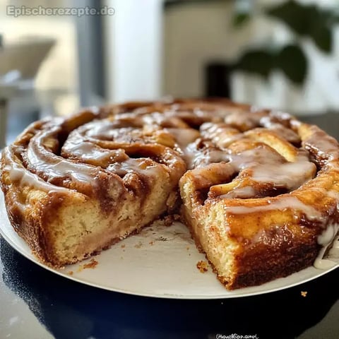 Große Zimtschnecke in der Pfanne