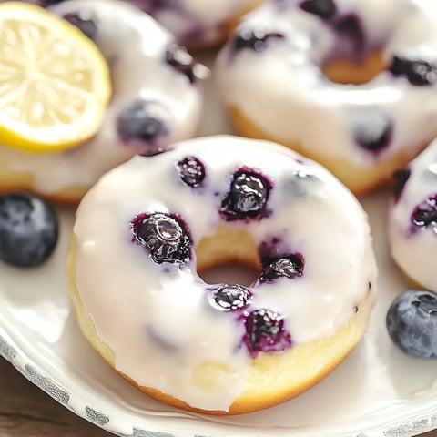 Gebackene Zitronen Blaubeer Donuts