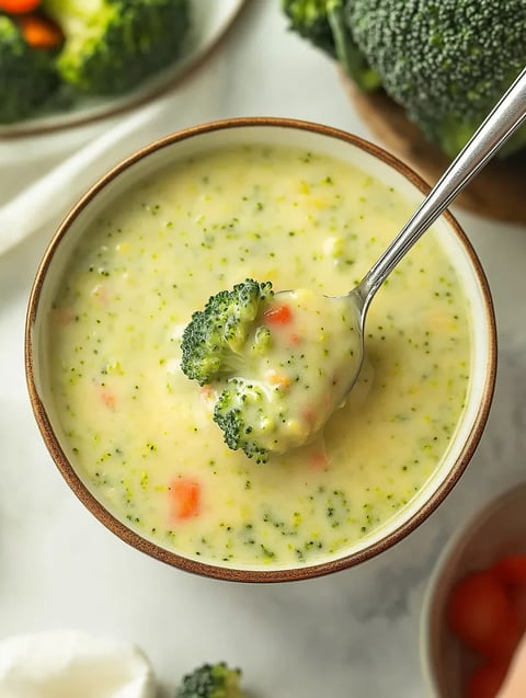 Proteinreiche Brokkoli-Cheddar-Suppe