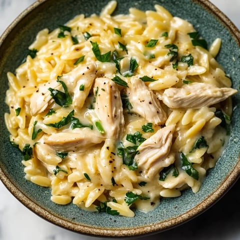Cremiges Orzo mit Huhn