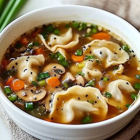 Potsticker-Suppe mit Pilzen & Pak Choi