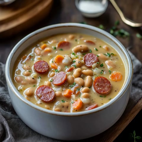 Cremige Bohnensuppe Kielbasa
