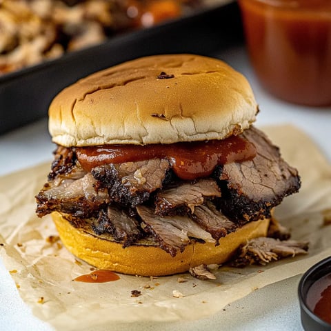 Einfaches BBQ Brisket Sandwich