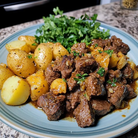 Butterzartes Steak mit Kartoffeln aus dem Slow Cooker