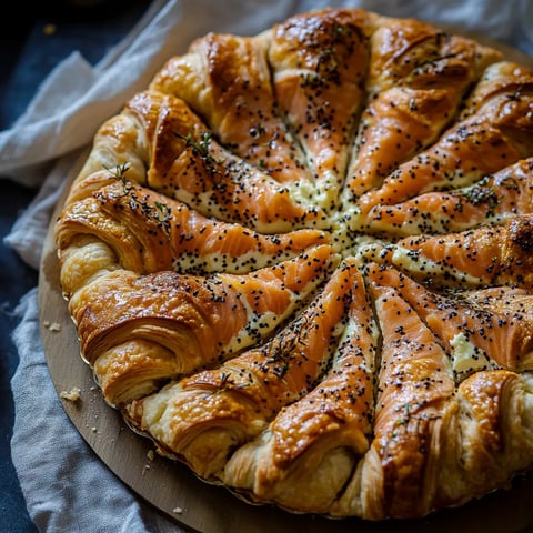 Räucherlachs & Frischkäse Blätterteig Stern