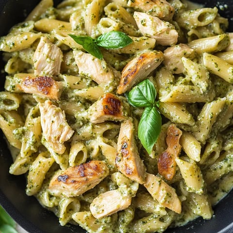 Cremige Hähnchen Pesto Pasta