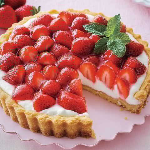 Cremiger Erdbeerkuchen mit Mascarpone