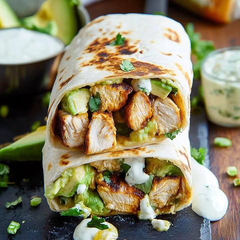 Hühnchen und Avocado Wraps