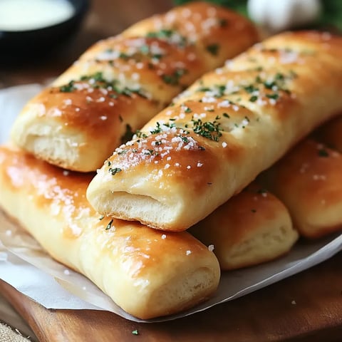 Rezept für Brotstäbchen mit Knoblauchbutter