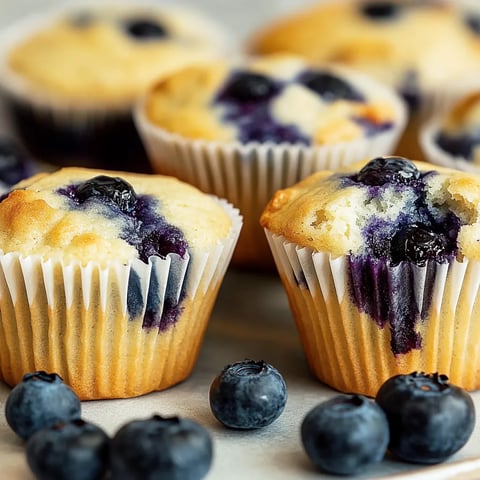 Fluffige Blaubeermuffins mit frischen Beeren