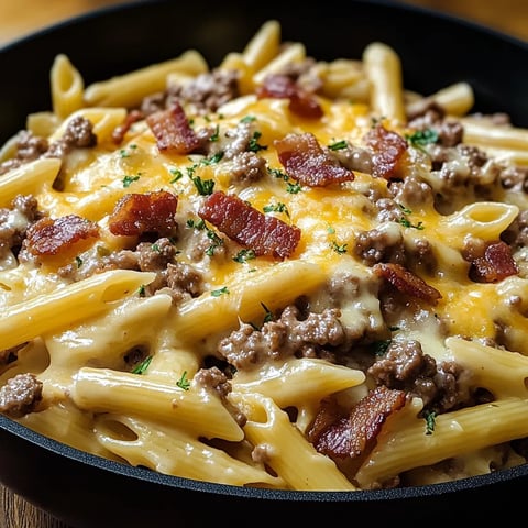 Speck-Cheeseburger-Pasta
