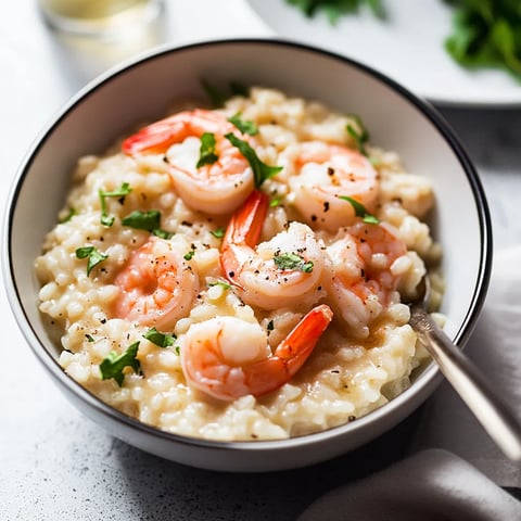Knoblauchbutter Garnelen Risotto aus dem Ofen