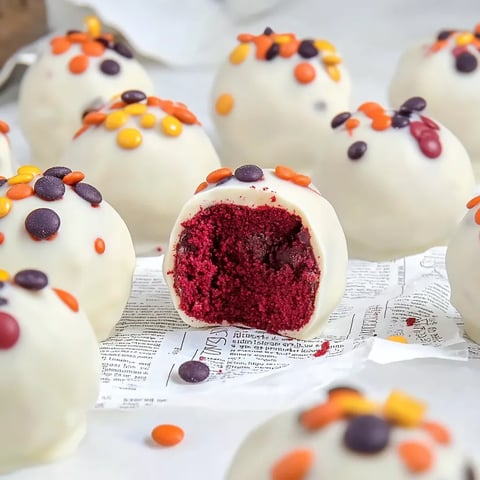 Samtige rote Schoko-Trüffel