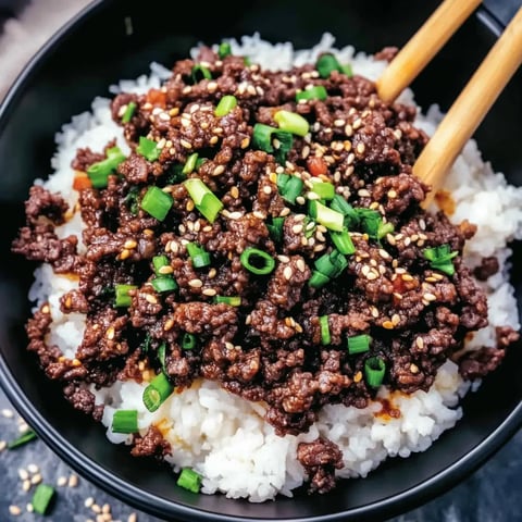 Koreanisches Hackfleisch mit Reis