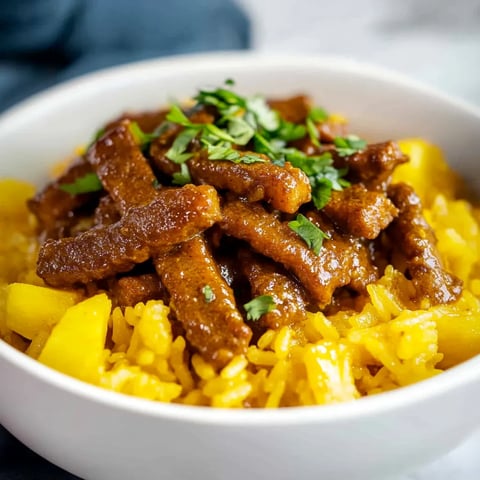 Seitan Curry mit Ananas
