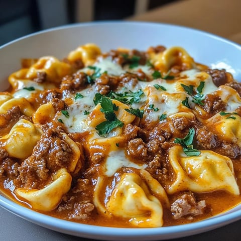 Tortellini mit Käse und Rindfleisch