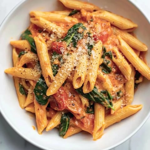 Cremige Tomaten-Spinat-Pasta