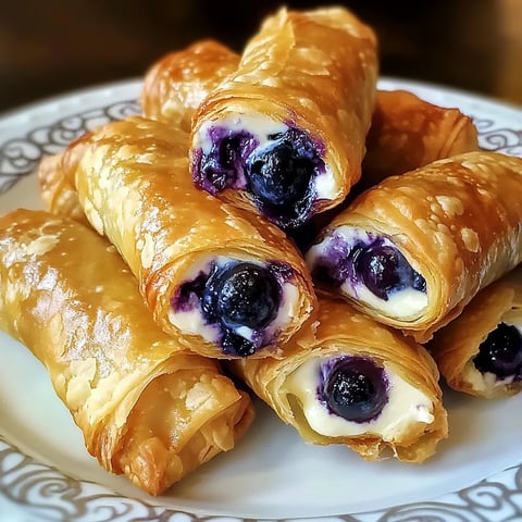 Heidelbeer Creme Frühlingsrollen