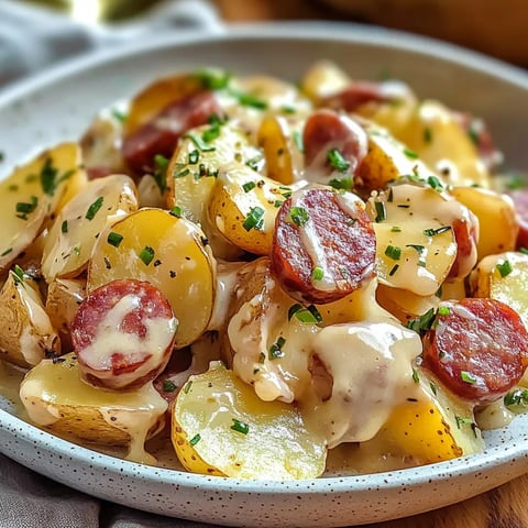 Kartoffeln mit Käse und Wurst