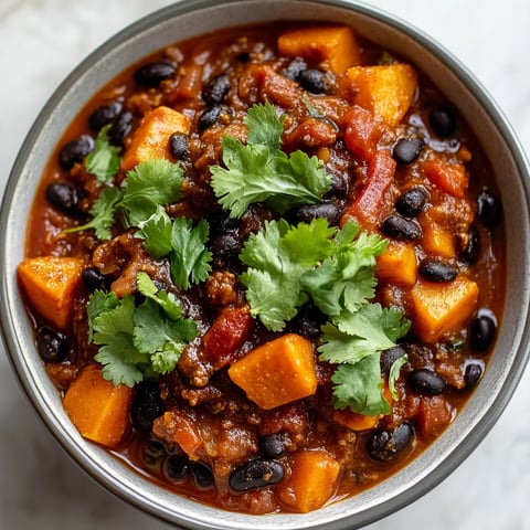 Süße Kartoffel Bohnen Chili