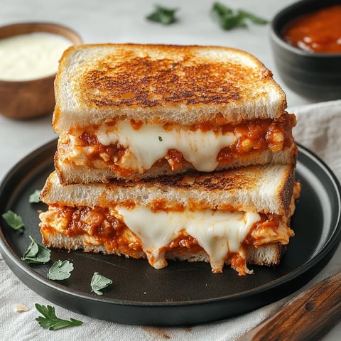 Schnelle Hähnchen Parmesan Toasties