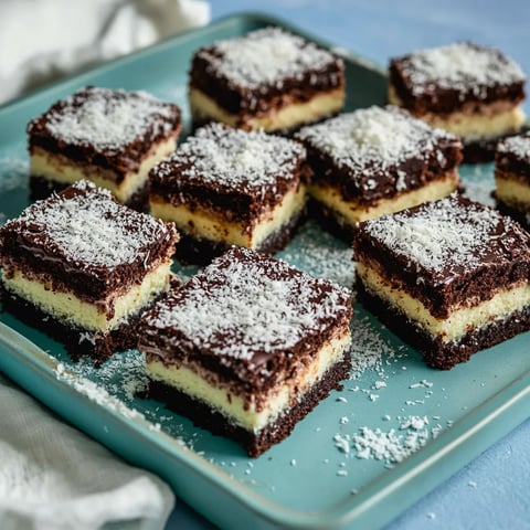 Saftige Kokosschnitten mit Schoko-Blechglasur