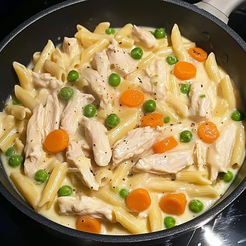 Cremige Hähnchen-Topf Pasta