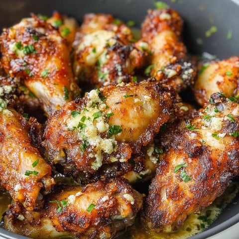 Knusprige Knoblauch-Parmesan-Hähnchenflügel